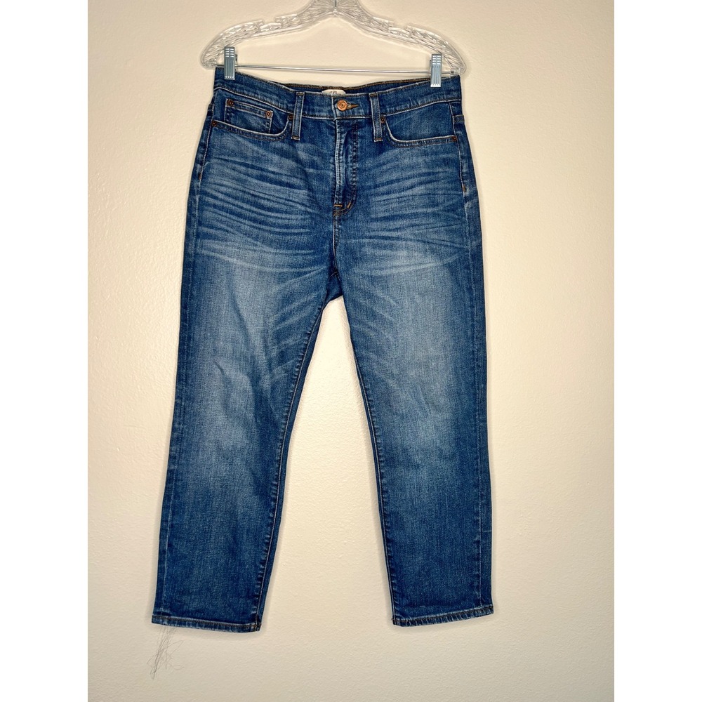 J.Crew Straightaway Jean Medium Wash High Rise Straight Leg Denim Blue Size 29